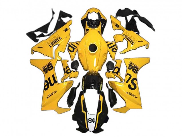 Jaune Noir Brillant Supreme 84 Carénage Moto Honda CBR1000RR 2017-2023