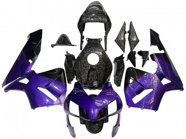 Violet Noir Fibre de Carbone Forgée Carénage Moto Honda CBR600RR 2003-2004