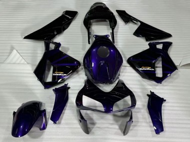 Bleu Foncé Noir Brillant Carénage Moto Honda CBR600RR 2003-2004 Pas Chère