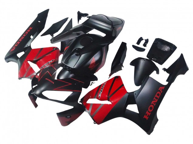 Rouge Noir Brillant Noir Mat Carénage Moto Honda CBR600RR 2003-2004