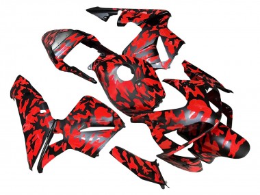 Noir Rouge Gris Camouflage Carénage Moto Honda CBR600RR 2003-2004 Pas Chère