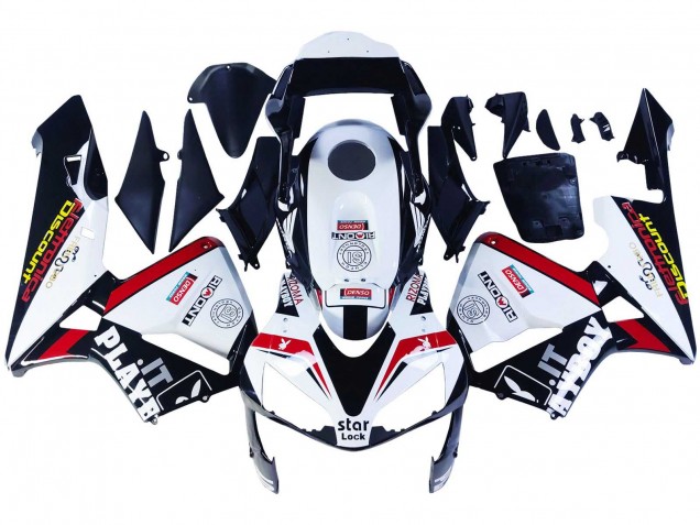 Blanc Rouge Noir Brillant DENSO Rimont Carénage Moto Honda CBR600RR 2003-2004