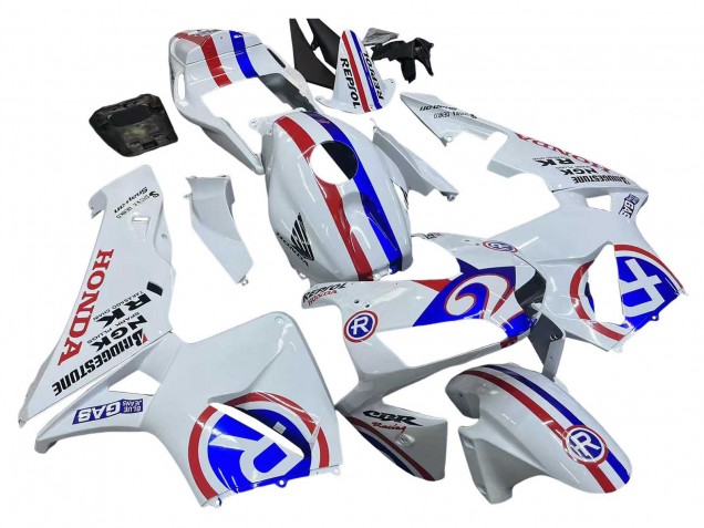 Blanc Rouge Bleu Carénage Moto Honda CBR600RR 2003-2004