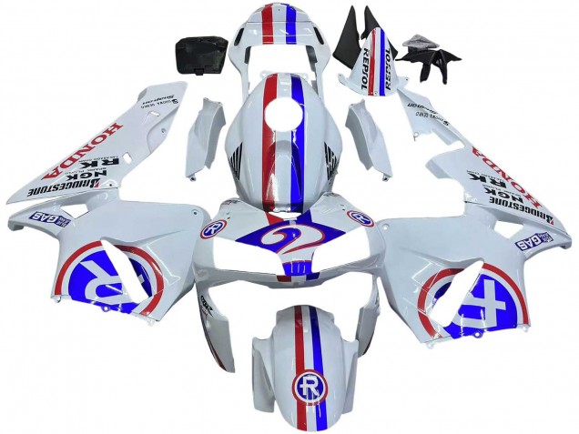 Blanc Rouge Bleu Carénage Moto Honda CBR600RR 2003-2004