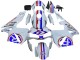 Blanc Rouge Bleu Carénage Moto Honda CBR600RR 2003-2004