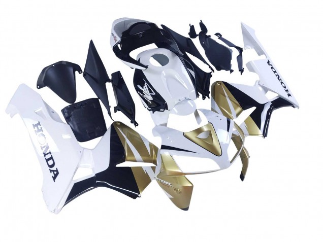 Or Blanc Noir Carénage Moto Honda CBR600RR 2005-2006