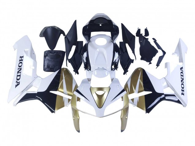 Or Blanc Noir Carénage Moto Honda CBR600RR 2005-2006