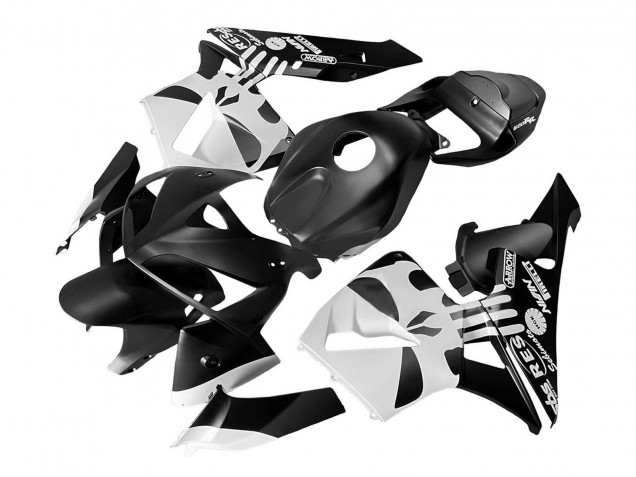 Noir Blanc Kits Carénages Moto ABS Honda CBR600RR 2005-2006