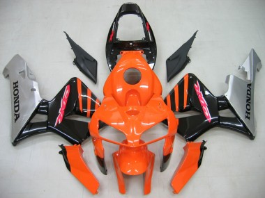 Orange Noir Argent Carénage Moto Honda CBR600RR 2005-2006 Pas Chère