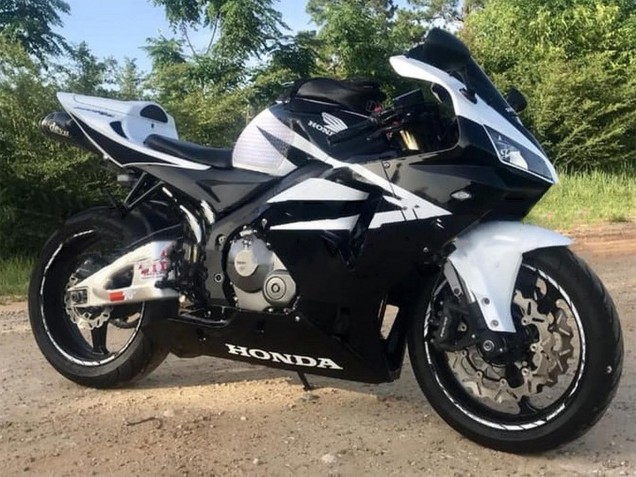 Noir Blanc Carénage Moto Honda CBR600RR 2005-2006