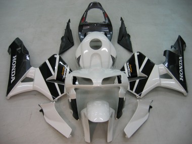 Noir Blanc Courses Carénage Moto Honda CBR600RR 2005-2006 Pas Chère