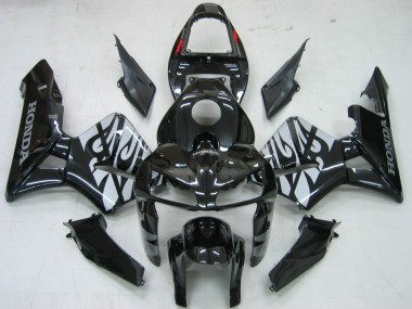 Noir Brillant Gris Flamme Carénage Moto Honda CBR600RR 2005-2006 Pas Chère