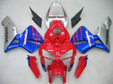 Rouge Bleu Argent Carénage Moto Honda CBR600RR 2005-2006 Pas Chère