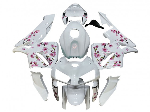 Blanc Fleur de cerisier Carénage Moto Honda CBR600RR 2005-2006