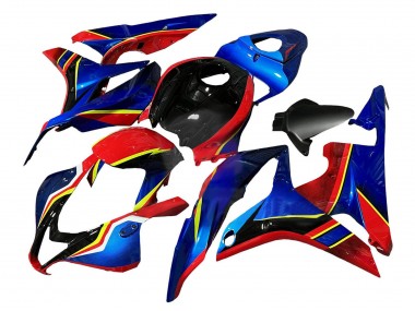 Bleu Rouge Jaune Noir Brillant Carénage Moto Honda CBR600RR 2007-2008 Pas Chère
