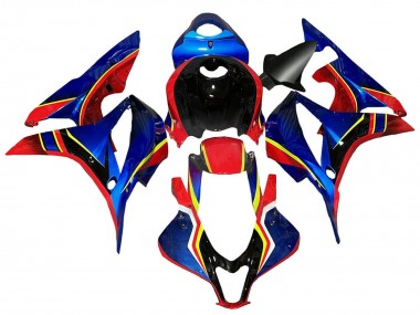 Bleu Rouge Jaune Noir Brillant Carénage Moto Honda CBR600RR 2007-2008 Pas Chère
