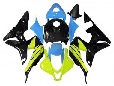 Bleu Jaune Noir Brillant Carénage Moto Honda CBR600RR 2007-2008 Pas Chère