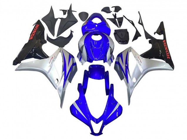 Argent Bleu Noir Brillant Courses Carénage Moto Honda CBR600RR 2007-2008
