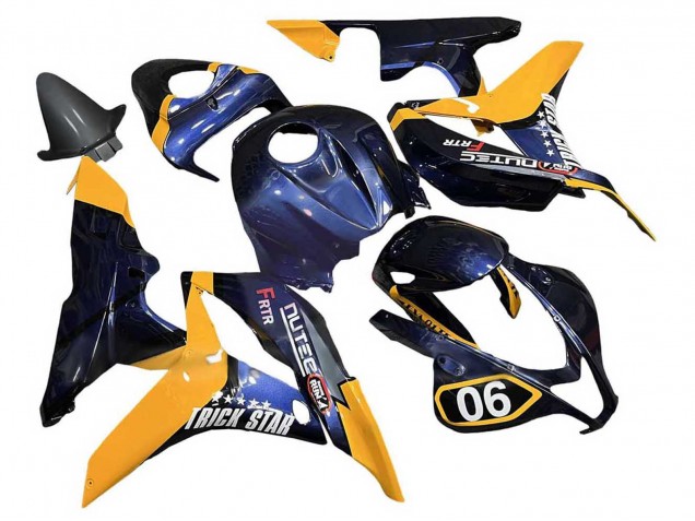 Orange Bleu Foncé Trick Star 06 Carénage Moto Honda CBR600RR 2007-2008