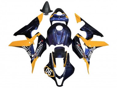 Orange Bleu Foncé Trick Star 06 Carénage Moto Honda CBR600RR 2007-2008 Pas Chère