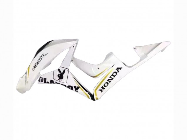 Blanc Or Noir Brillant Playboy Carénages Moto Honda CBR600RR 2007-2008