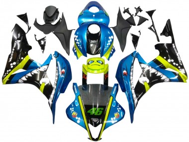 Vert Jaune Noir Brillant Requin 46 Carénage Moto Honda CBR600RR 2007-2008 Pas Chère