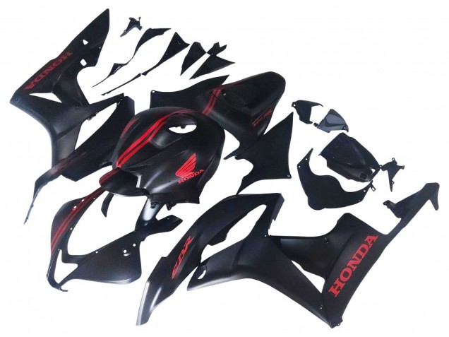 Noir Mat Rouge Carénage Moto Honda CBR600RR 2007-2008