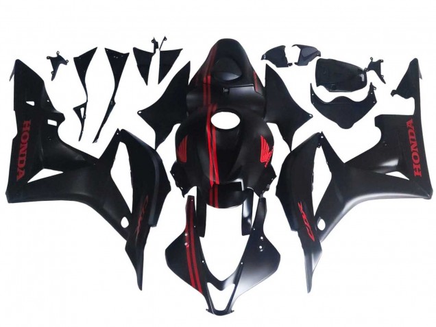 Noir Mat Rouge Carénage Moto Honda CBR600RR 2007-2008