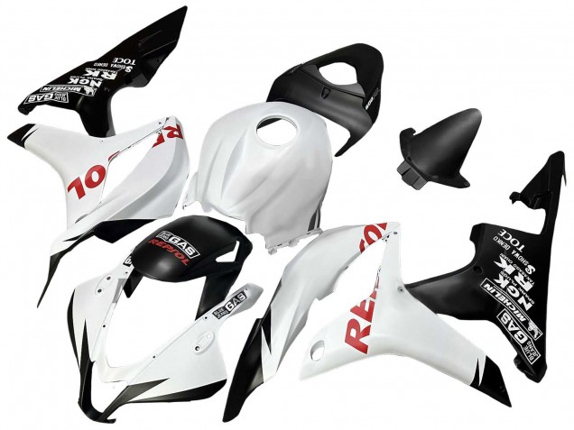 Blanc Noir Mat Rouge Repsol Carénage Moto Honda CBR600RR 2007-2008