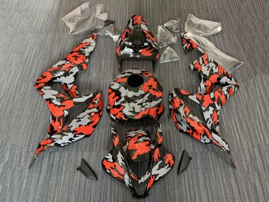 Rouge Gris Camouflage Carénage Moto Honda CBR600RR 2007-2008 Pas Chère