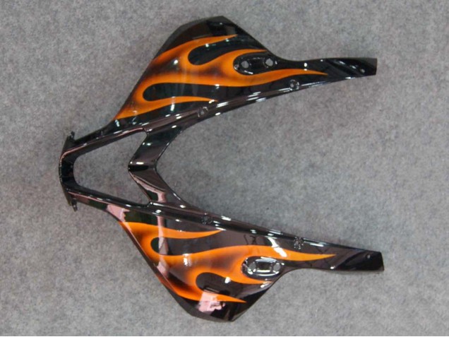 Noir Brillant Orange Flamme Carénage Moto Honda CBR600RR 2007-2008