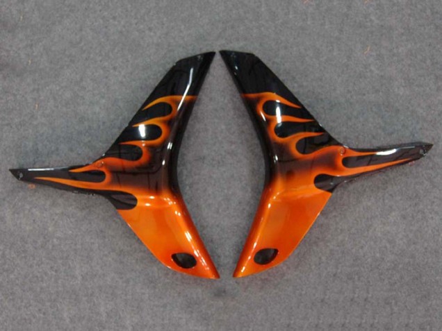 Noir Brillant Orange Flamme Carénage Moto Honda CBR600RR 2007-2008