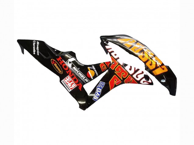 Jaune Orange Noir Brillant Rossi Repsol Carénage Moto Honda CBR600RR 2007-2008