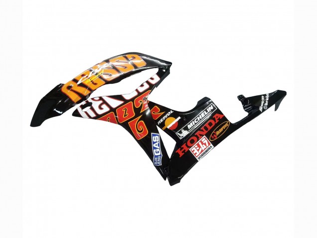 Jaune Orange Noir Brillant Rossi Repsol Carénage Moto Honda CBR600RR 2007-2008