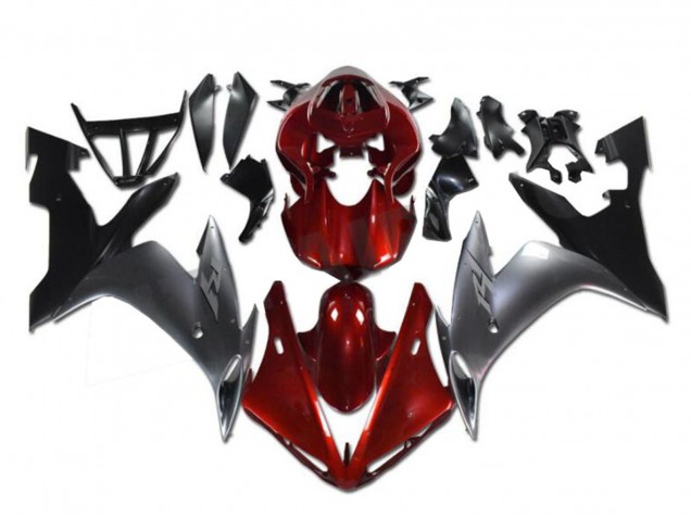 Rouge Argent Noir Carénage Moto Yamaha YZF R1 2002-2003