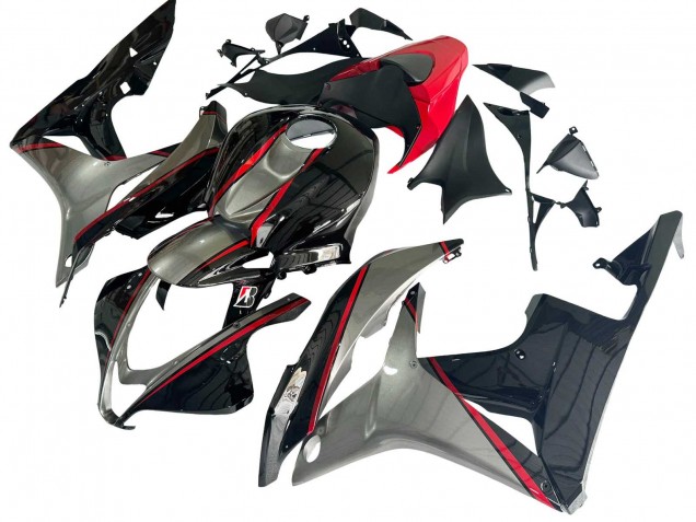 Argent Rouge Noir Brillant Carénage Moto Honda CBR600RR 2007-2008