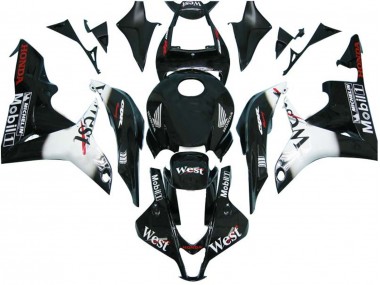 Noir Brillant Blanc West Carénage Moto Honda CBR600RR 2007-2008 Pas Chère