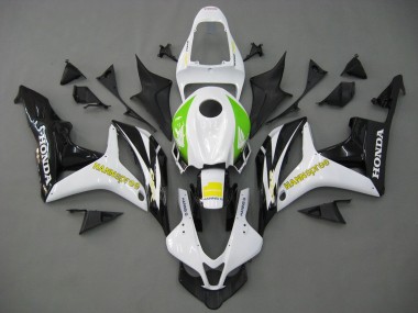 Blanc Vert Jaune Noir Brillant Hannspree Carénage Moto Honda CBR600RR 2007-2008 Pas Chère
