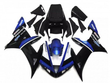 Noir Blanc Bleu Carénage Moto Yamaha YZF R1 2002-2003 Pas Chère