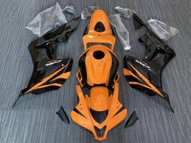 Orange Noir Brillant Courses Carénage Moto Honda CBR600RR 2007-2008 Pas Chère