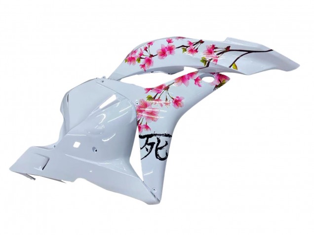 Blanc Fleur de cerisier Noir Brillant Carénage Moto Honda CBR600RR 2009-2012