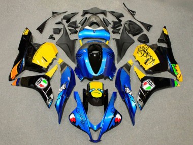 Bleu Jaune Noir Brillant Requin 46 Carénage Moto Honda CBR600RR 2009-2012 Pas Chère