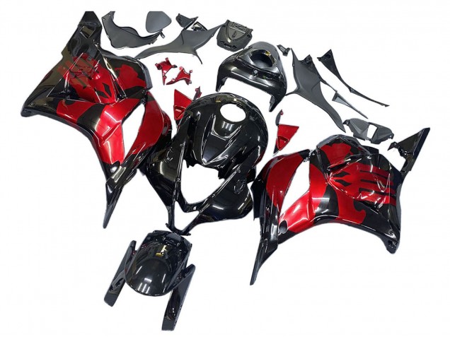 Rouge Noir Brillant Carénage Moto Honda CBR600RR 2009-2012