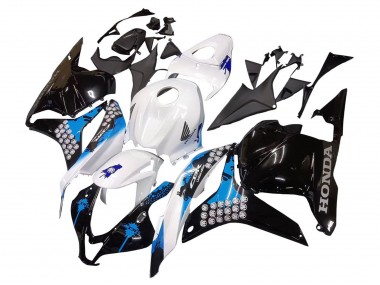 Blanc Bleu Noir Brillant Kit Carénage Moto Honda CBR600RR 2009-2012 Pas Chère
