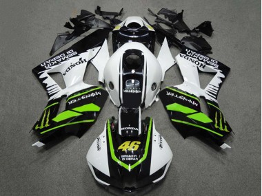 Blanc Vert Noir Brillant Semakin Didepan Monstre 46 Carénage Moto Honda CBR600RR 2009-2012 Pas Chère