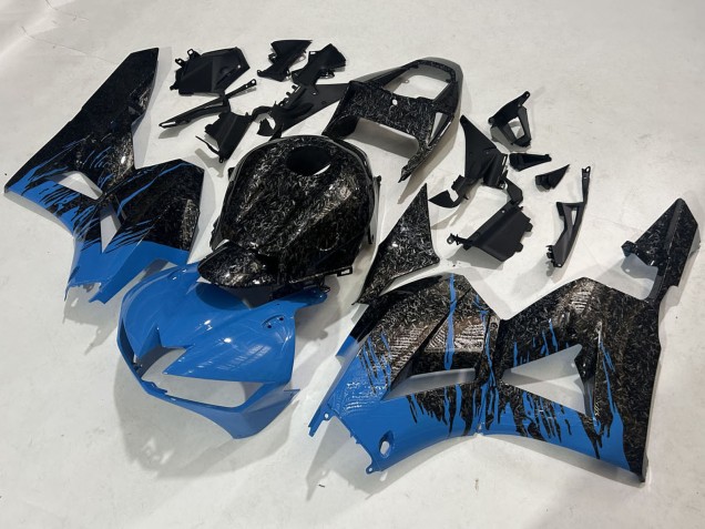 Noir Fibre de Carbone Forgée Bleu Carénage Moto Honda CBR600RR 2009-2012