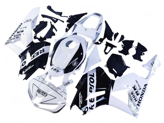 Blanc Noir Brillant Repsol Carénage Moto Honda CBR600RR 2013-2023