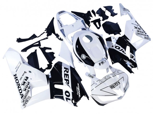 Blanc Noir Brillant Repsol Carénage Moto Honda CBR600RR 2013-2023