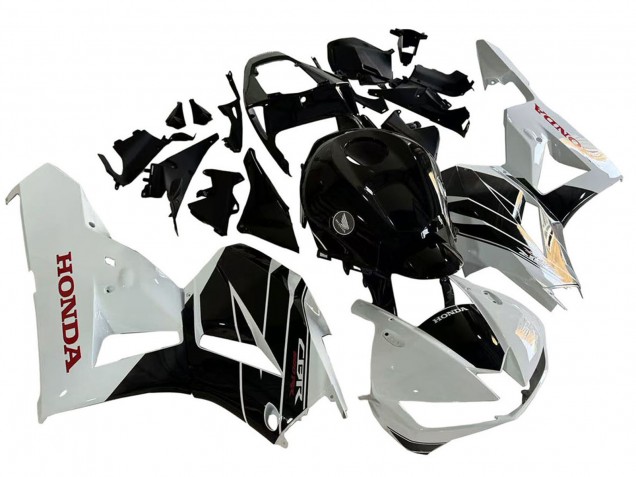 Blanc Noir Brillant Kits Carénages Moto Honda CBR600RR 2013-2023