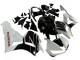 Blanc Noir Brillant Kits Carénages Moto Honda CBR600RR 2013-2023